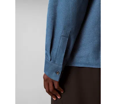 Calvin Klein Men's Melange Flannel Relaxed Button-down Shirt In Blue