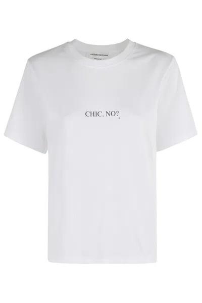 Victoria Beckham T-shirt In Cotton With Print In White