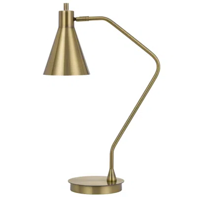 Hivvago Sty 24 Inch Task Table Lamp, Swivel Brass Shade Angled Thin Metal Pole