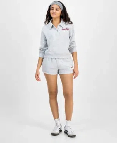 Grayson Threads, The Label Grayson Threads The Label Juniors Collared Snoopy Sweatshirt Pull On Shorts In Blue