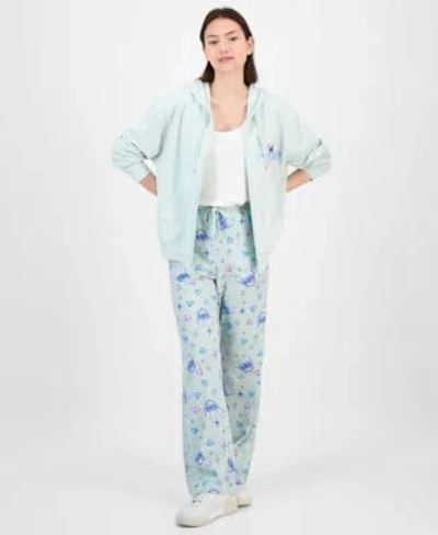 Disney Juniors Stitch Full Zip Hoodie Stitch Allover Print Drawstring Pants In Blue