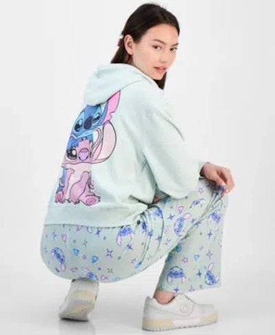 Disney Juniors Stitch Full Zip Hoodie Stitch Allover Print Drawstring Pants In Blue
