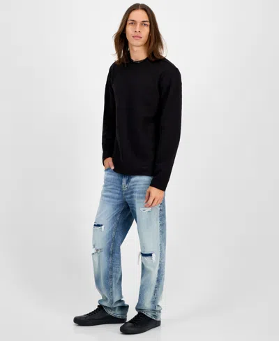 Guess Men's Quattro G Logo Crewneck Sweater In Black