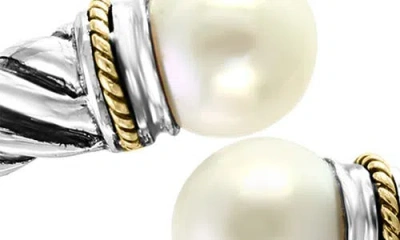 Effy Sterling Silver & 18k Gold Cultured Freshwater Pearl Hinged Bracelet In Silver