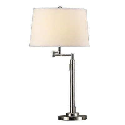 Hivvago 31 Inch Table Lamp Set Of 2, Empire Fabric Shade, Modern Nickel Base