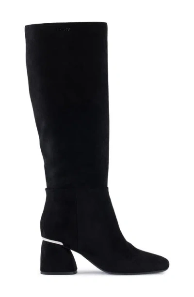 Dkny Cana Knee High Block Heel Boot In Black