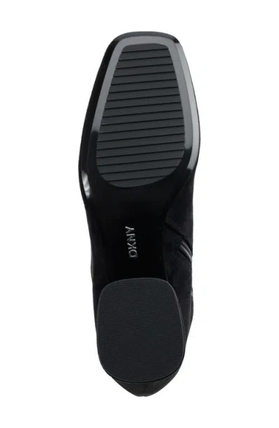 Dkny Cana Knee High Block Heel Boot In Black