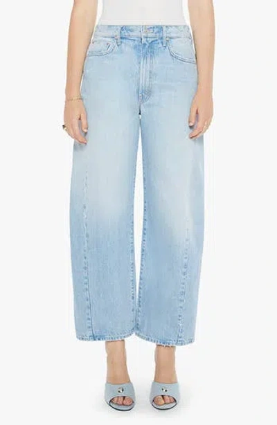 Mother Pipe-dream Button Sneak Fray Jeans In Blinded By The Dark In Blue