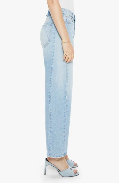 Mother Pipe-dream Button Sneak Fray Jeans In Blinded By The Dark In Blue