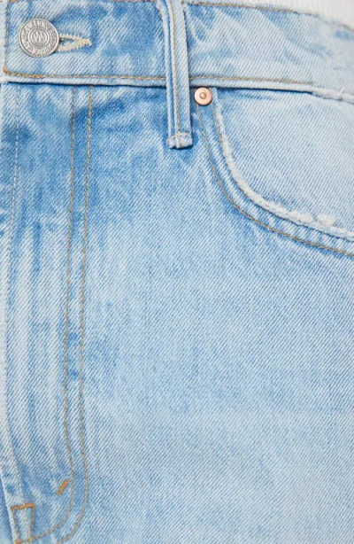 Mother Pipe-dream Button Sneak Fray Jeans In Blinded By The Dark In Blue