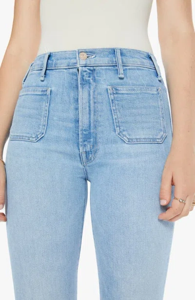 Mother The Hustler Patch Pocket Ankle Bootcut Jeans In Blue