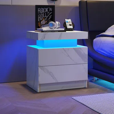 Streamdale Furniture Streamdale Modern & Decorative Led End Table With Adjustable Lights