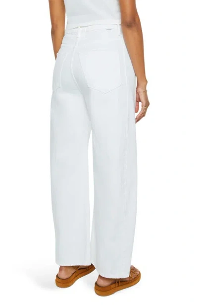 Mother Womens The Full-pipe Ankle High-rise Denim Jeans Picket Fence In White