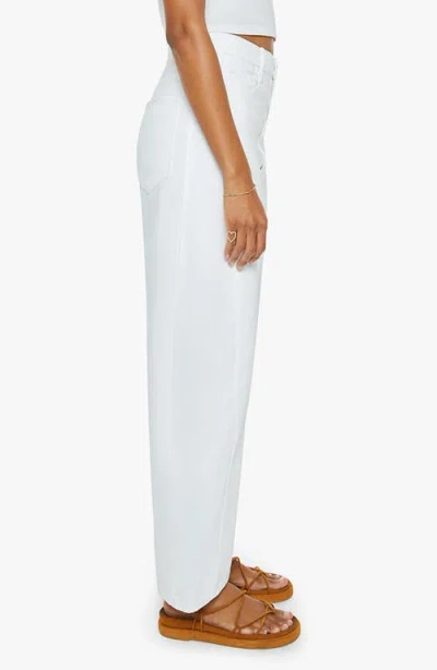 Mother Womens The Full-pipe Ankle High-rise Denim Jeans Picket Fence In White