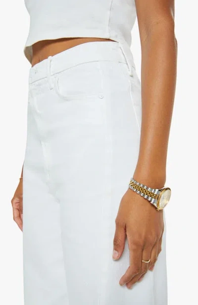 Mother Womens The Full-pipe Ankle High-rise Denim Jeans Picket Fence In White