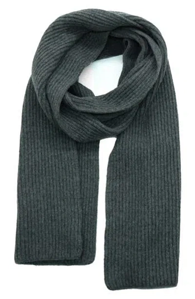 Portolano Cashmere Rib Scarf In Gray