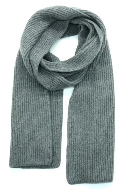 Portolano Cashmere Rib Scarf In Gray