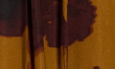 Dr2 By Daniel Rainn Tie Front Long Sleeve Satin Top In Yellow