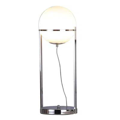 Hivvago Jim 22 Inch Table Lamp, Led Light, Metal Body, Modern Globe Shade, Silver