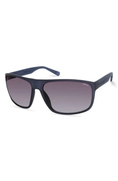 Kenneth Cole 66mm Rectangle Sunglasses In Black