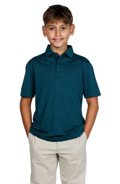 Tailorbyrd Kids' Solid Knit Polo In Green