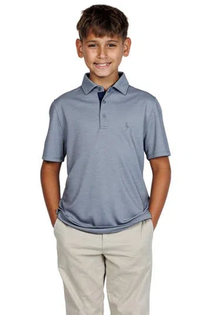 Tailorbyrd Kids' Solid Knit Polo In Gray