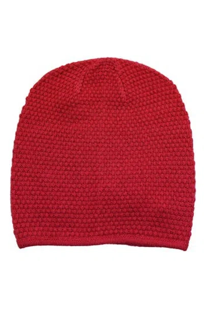 Portolano Popcorn Stitch Slouchy Beanie In Red