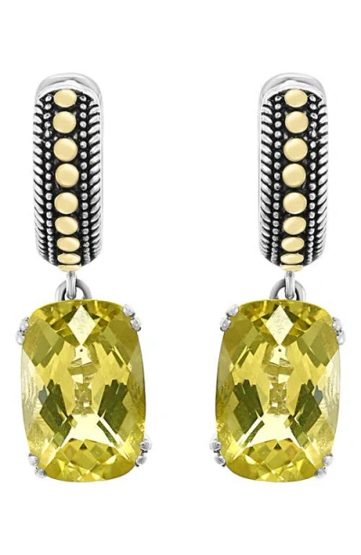 Effy Citrine Dangle Hoop Earrings In Silver
