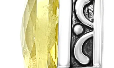 Effy Citrine Dangle Hoop Earrings In Silver