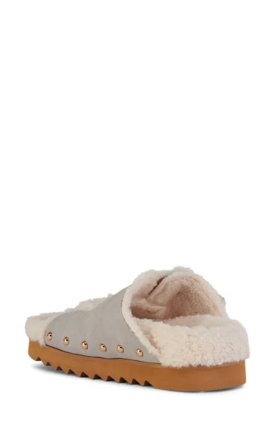 Azalea Wang Tresor High Pile Fleece Trim Slide Sandal In Multi