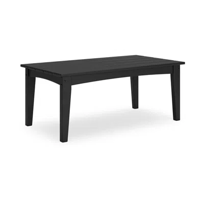 Hivvago Fini 44 Inch Outdoor Coffee Table, Slatted Top, Modern Style, Black Finish