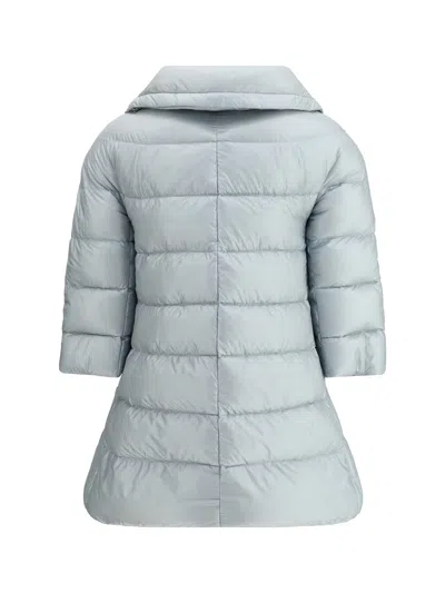 Herno Cleofe High Neck Crop-sleeved Coat In Gray