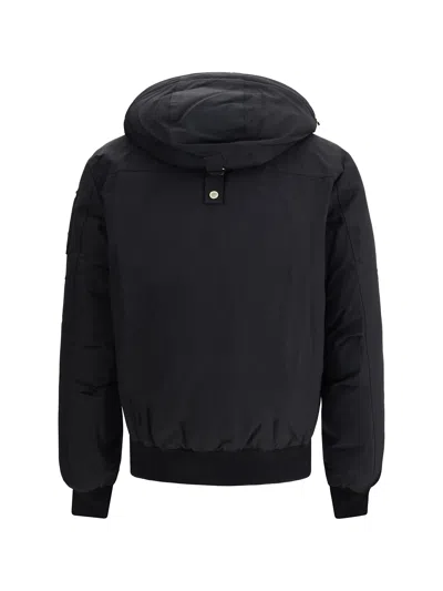 Moose Knuckles Versatile Bomber Jacket Removable Hood In Black
