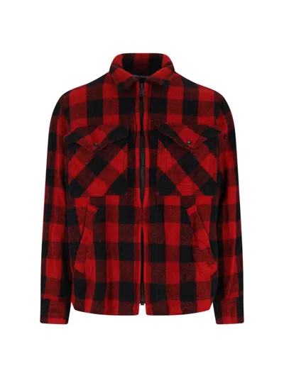 Junya Watanabe Long Sleeve Shirt Jacket With Flap Pockets In Multi