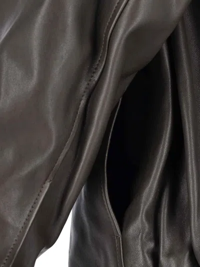 Calvin Klein Modern High Collar Long Sleeve Jacket In Brown