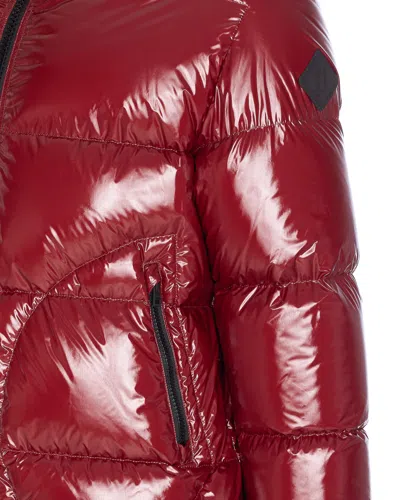 Herno Puffer-style Bordeaux Jacket With High Collar In Red