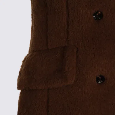 Max Mara Marrone Bronzo Alpaca Coat In Brown