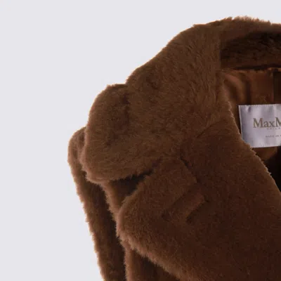 Max Mara Marrone Bronzo Alpaca Coat In Brown