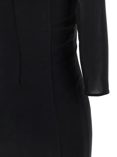 Pinko Dress Featuring Sheer Panel And 3/4 Sleeves In Black
