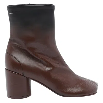 Mm6 Maison Margiela Anatomic Block-heel Boots In Brown
