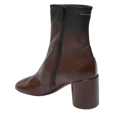 Mm6 Maison Margiela Anatomic Block-heel Boots In Brown