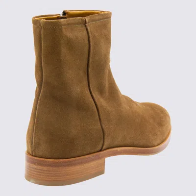 Common Projects Zipped Boot Ankle Boots In Camel Suede In Brown