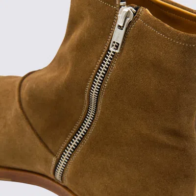 Common Projects Zipped Boot Ankle Boots In Camel Suede In Brown