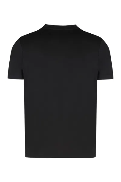 Paul&amp;shark T-shirt In Cotton Jersey With Logo Print In Black