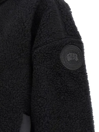 Canada Goose Alberini Reversible High Pile Fleece Bomber Jacket In Black