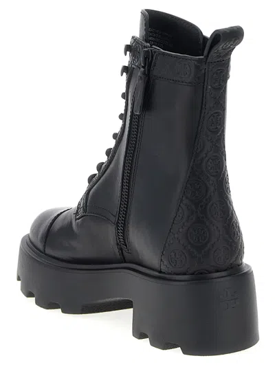 Tory Burch Amphibian Boots With Chunky Sole And Pull Tab In Black