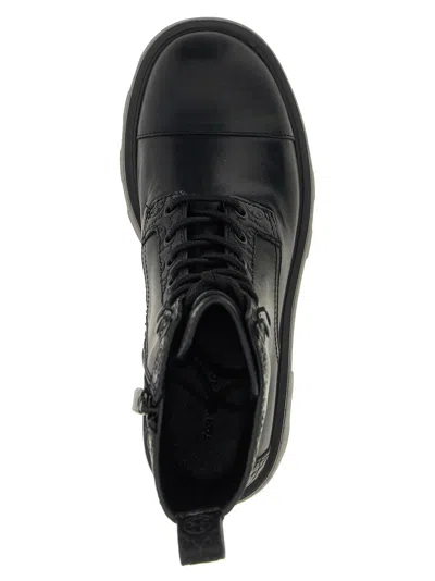 Tory Burch Amphibian Boots With Chunky Sole And Pull Tab In Black