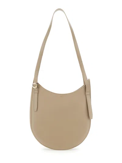 Coperni Belt Strap Leather Hobo Bag In Nude