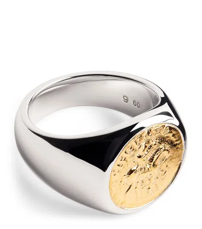Tom Wood Sterling Silver Coin Ring In Gray