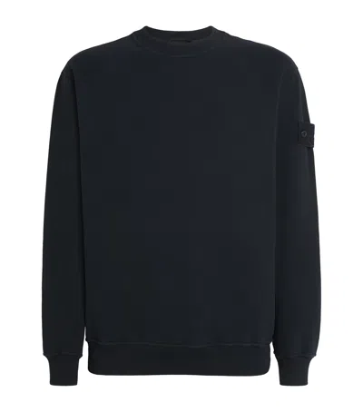 Stone Island Men's Diagonal Fleece Sweatshirt In Blue